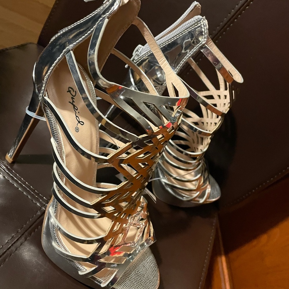 Silver Platform Stilettos